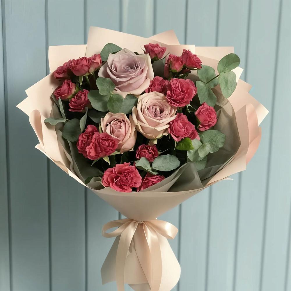Букет цветов из: Гвоздики и Розы в Калья
