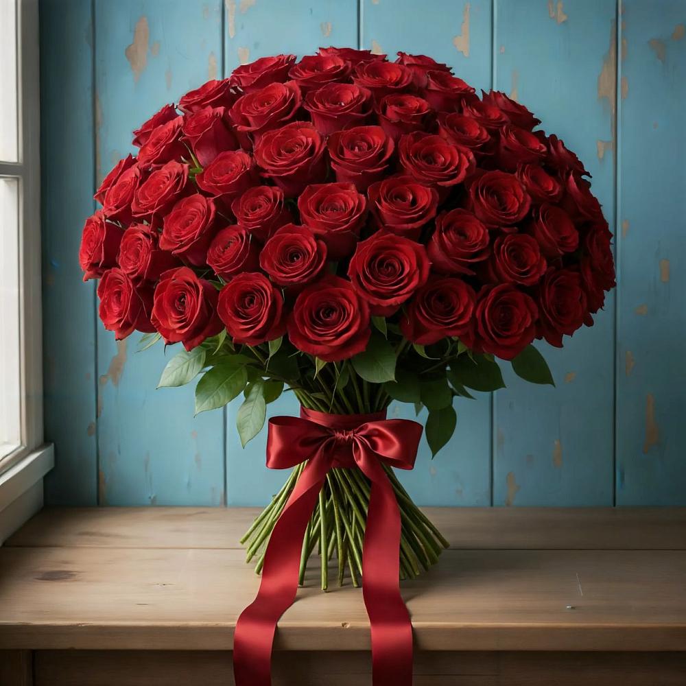 Букет Красные розы Блэк Меджик в Калья