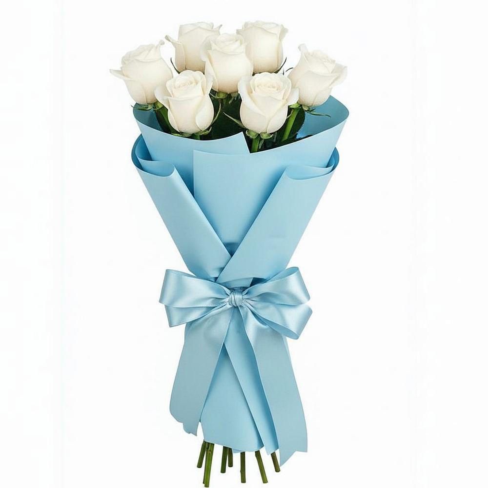 Букет 7 белых роз Проуд в Калья