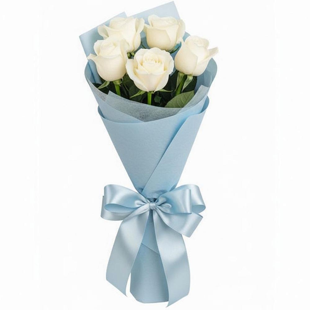 Букет 5 Белых роз Проуд в Калья