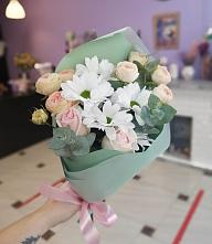 Букет цветов из:  Хризантемы и Розы в Калья