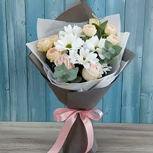 Букет цветов из:  Хризантемы и Розы в Калья