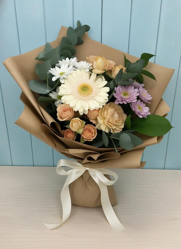 Букет цветов из: Герберы и Хризантемы в Калья