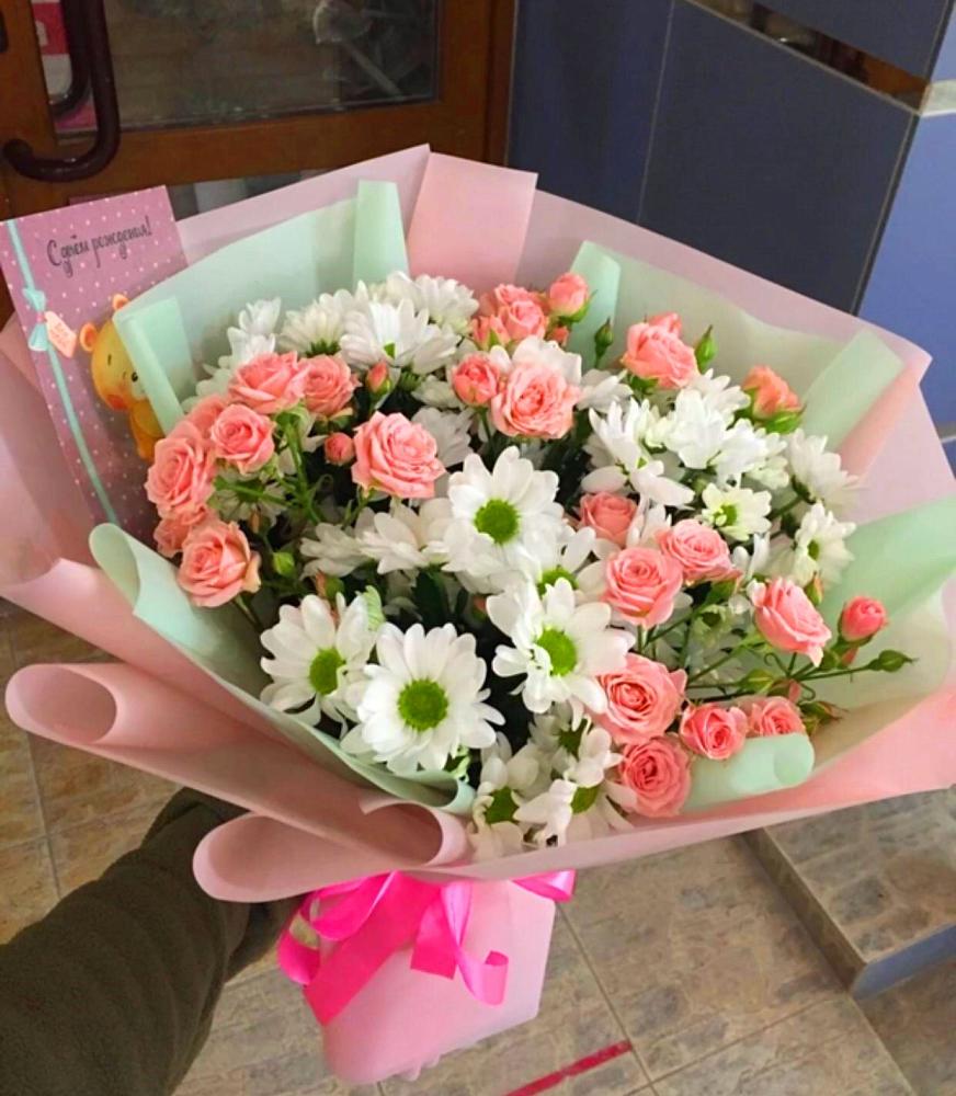 Букет цветов из: Розы и Хризантемы в Калья