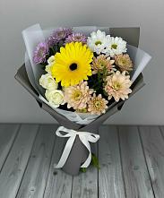 Букет цветов из:  Розы, Герберы и Хризантемы #REPLACE_PRED# Калья