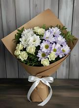 Букет цветов из:  Хризантемы и Розы в Калья