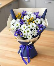 Букет цветов из:  Розы, Ирисы и Хризантемы #REPLACE_PRED# Калья