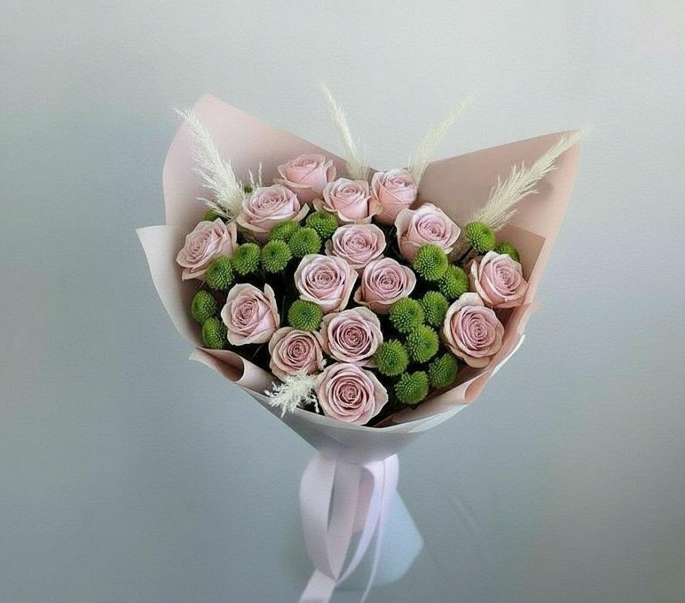 Букет цветов из: Розы и Хризантемы в Калья