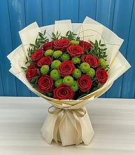 Букет цветов из:  Розы и Хризантемы в Калья