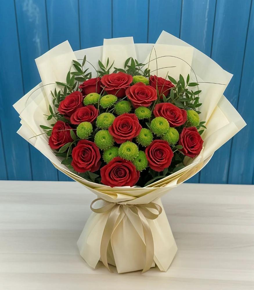 Букет цветов из: Розы и Хризантемы в Калья