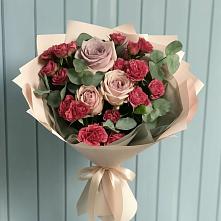 Букет цветов из:  Гвоздики и Розы #REPLACE_PRED# Калья