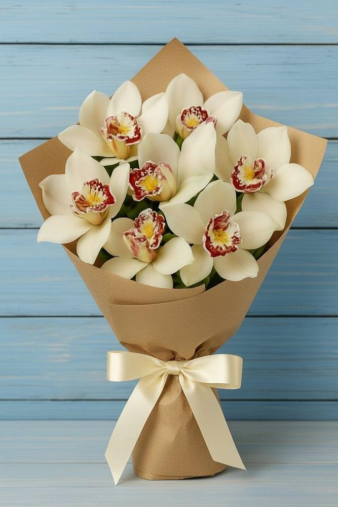 Букет цветов из: Орхидеи и Розы в Калья